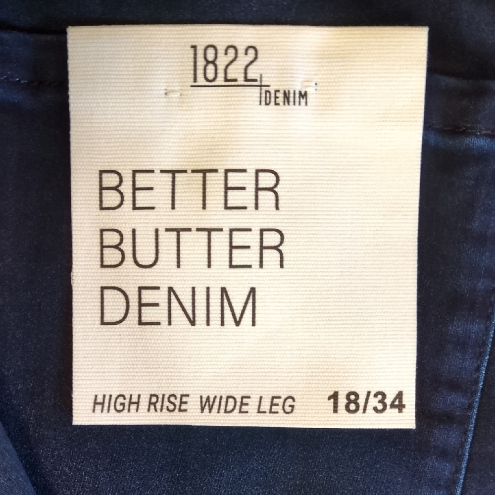 1822 Denim's Women's Wide Leg 34P Jeans - Dark Blue